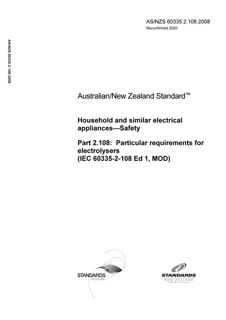 AS/NZS 60335.2.108:2008