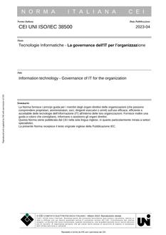 CEI UNI ISO/IEC 38500