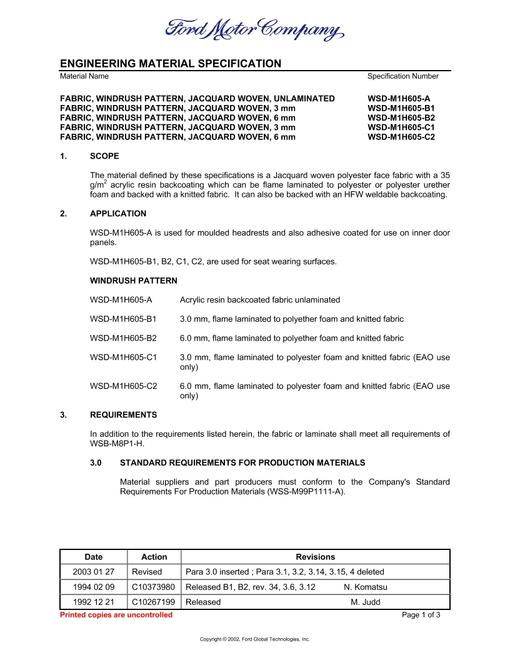 FORD WSD-M1H605-A