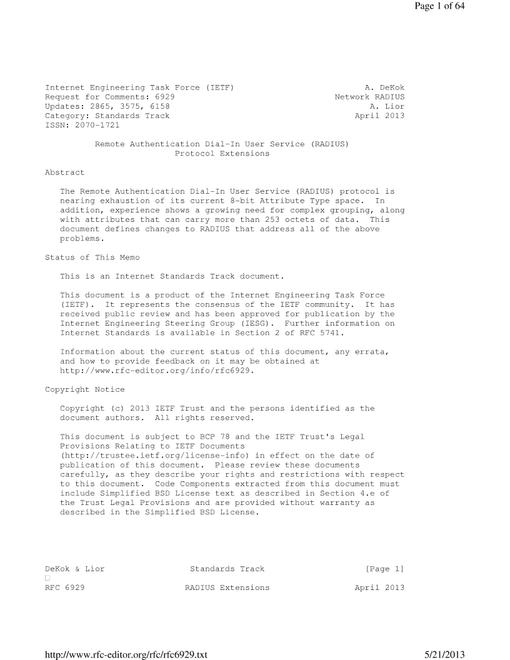 IETF RFC 6929