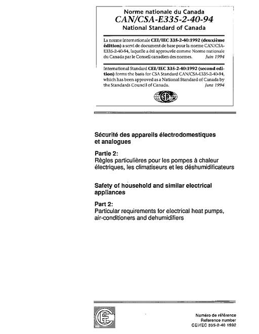 CAN/CSA E335-2-40-94