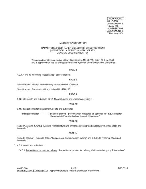 MIL MIL-C-25D Amendment 9