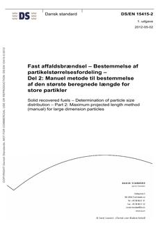DANSK DS/EN 15415-2