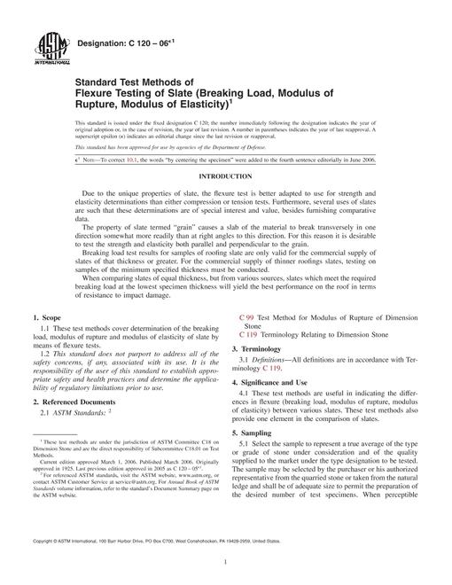 ASTM C120-06e1