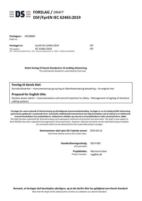DANSK DSF/FPREN IEC 62465