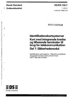 DANSK DS/EN 726-7