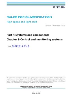 DNV DNVGL-RU-HSLC-PART 4 CHAPTER  9