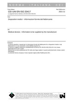 CEI UNI EN ISO 20417