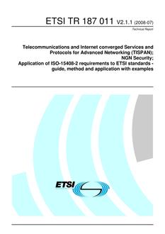 ETSI TR 187 011