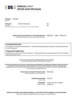 DANSK DSF/EN 16147/PRA1