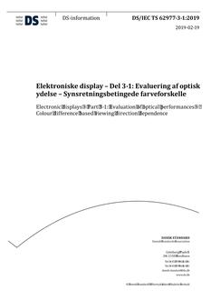 DANSK DS/IEC TS 62977-3-1