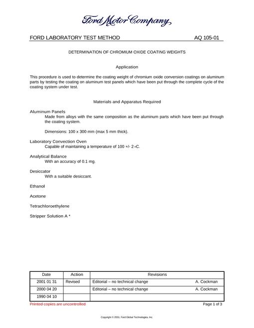 FORD FLTM AQ 105-01