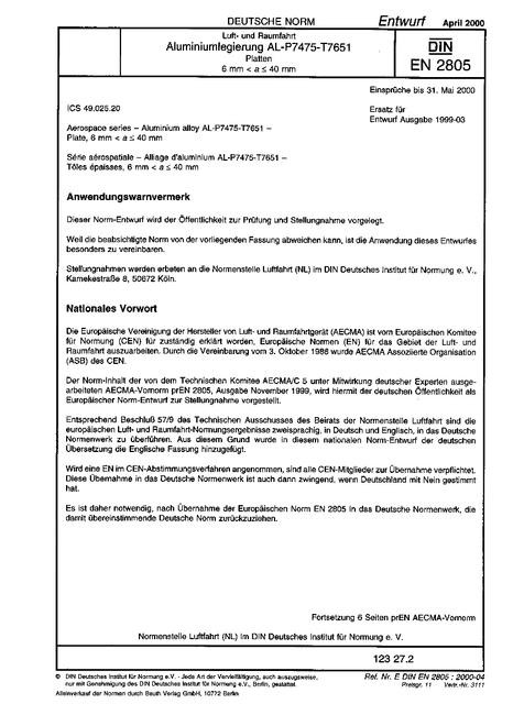 DIN EN 2805 - DRAFT